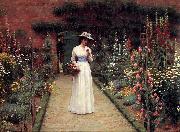 Edmund Blair Leighton, Lady in a Garden